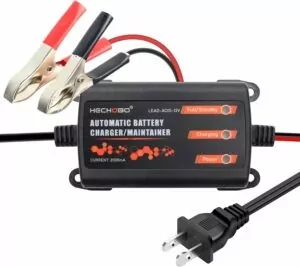 12v 2A Battery Charger, Trickle Charger for Lawn Mower Battery, Motorcycle, car, Boat, ATVs, Riding andMore -2000mA Battery Maintainer and Desulfator withIntelligent Interface