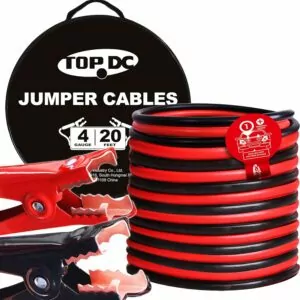 TOPDC 4 Gauge 20 Feet Jumper Cables for Car, SUV and Trucks Battery, Heavy Duty Automotive Booster Cables for Jump Starting Dead or Weak Batteries with Carry Bag(TD-P0420)