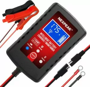 1.75-Amp Car Battery Charger, 6V and 12V Smart Fully Automatic Battery Charger Maintainer, Trickle Charger, Battery Desulfator for Car, Lawn Mower, Motorcycle, Boat, Marine Lead Acid Batteries