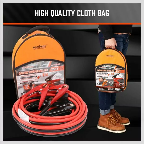 HORUSDY 25FT 1-Gauge 800A Heavy Duty Jumper Cables, Reverse Polarity Protection - ETL Certified - Image 5