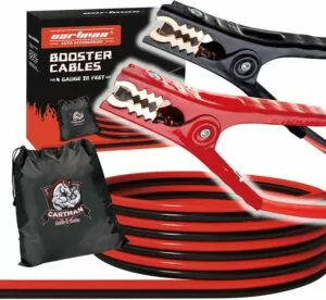 CARTMAN 4 Gauge 20 Feet Jumper Cables Automotive Booster Cables with Carry Bag for Car SUV and Pickup Trucks