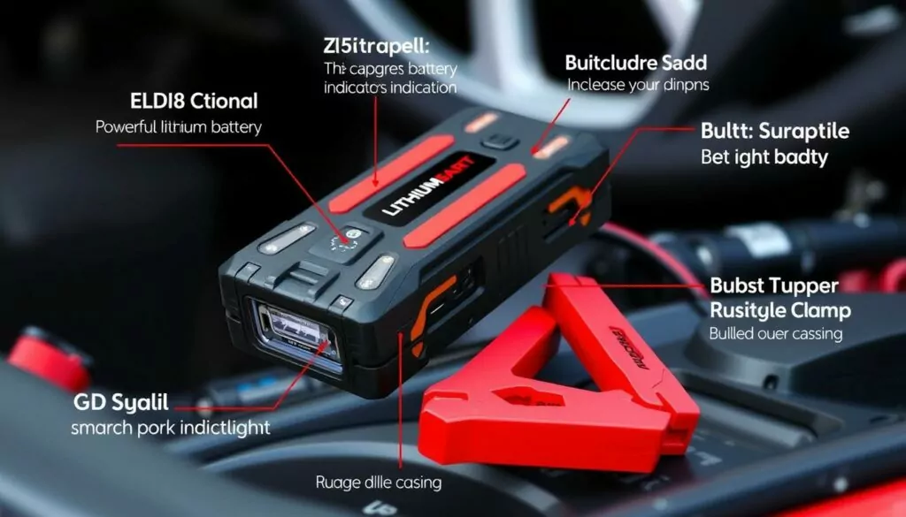 Lithium jump starter features