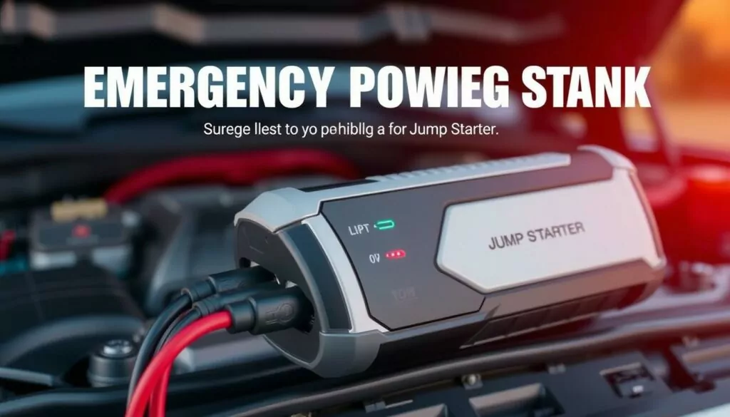 Portable power bank for emergency jump start