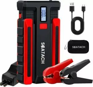 Scatach 002 4000A Car Battery Jump Starter,12V Jump Starter Battery Pack (up to 10.0L Gasoline and 8.0L Diesel Engine), Portable Jump Box with LED Display, 3 Modes Flashlight and Jumper Cable