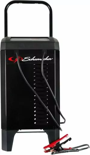 Schumacher Electric Fully Automatic Wheeled Battery Charger and Engine Starter 6-in-1, SC1309 - 200 Cranking Amps, 6 Volt and 12 Volt for Car, SUV, Truck, and Marine Batteries