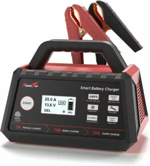 TowerTop 2/10/25 Amp 12V Smart Car Battery Charger, Fully Automatic Battery Maintainer with Engine Start, Auto Desulfator, Battery Repair, Winter Mode, for AGM, STD, Gel, Deep Cycle Batteries