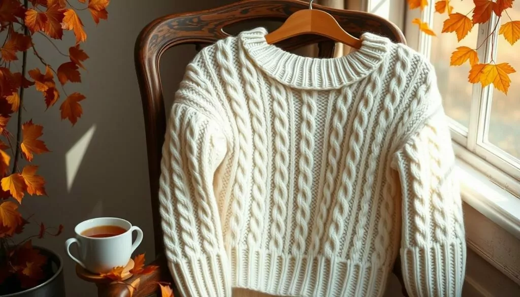 Aran knit jumper