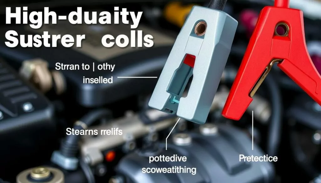 Jump start cables safety features