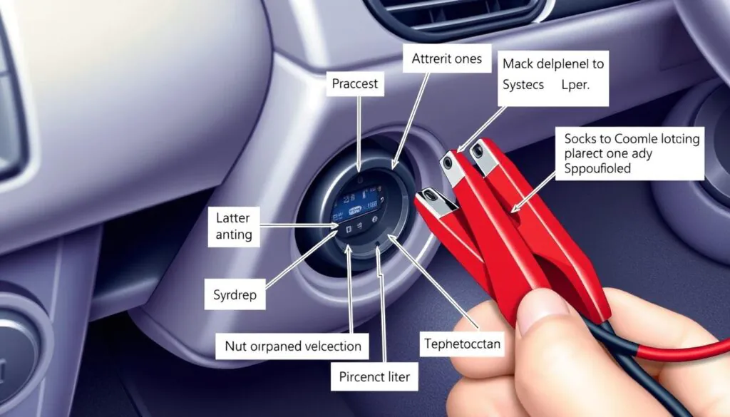 Electrical diagram showing the connection of a cigarette lighter socket in a car's wiring harness