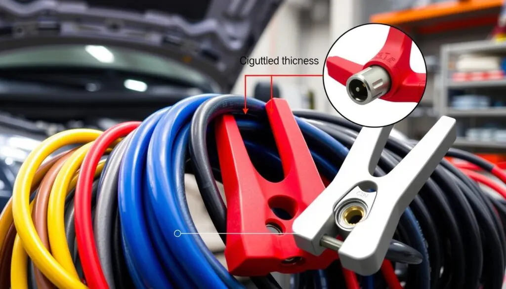 Comparison chart showing different types of jumper cables and their features
