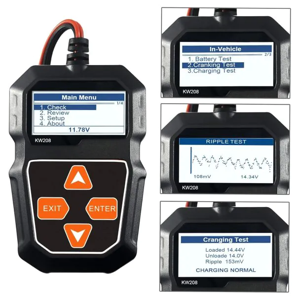 12V Car Battery Load Tester & Automotive Alternator Analyzer (100-2000 CCA) - Oukeione Digital Diagnostic Scanner for Truck, Marine, SUV, Boat - Image 4